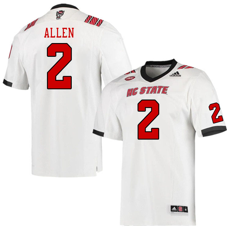 Men #2 Michael Allen North Carolina State Wolfpacks College Football Jerseys Stitched-White - Click Image to Close